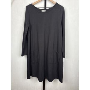 Chalet et Ceci Peggy Dress Women's Medium Black Pockets Art To Wear Lagenlook